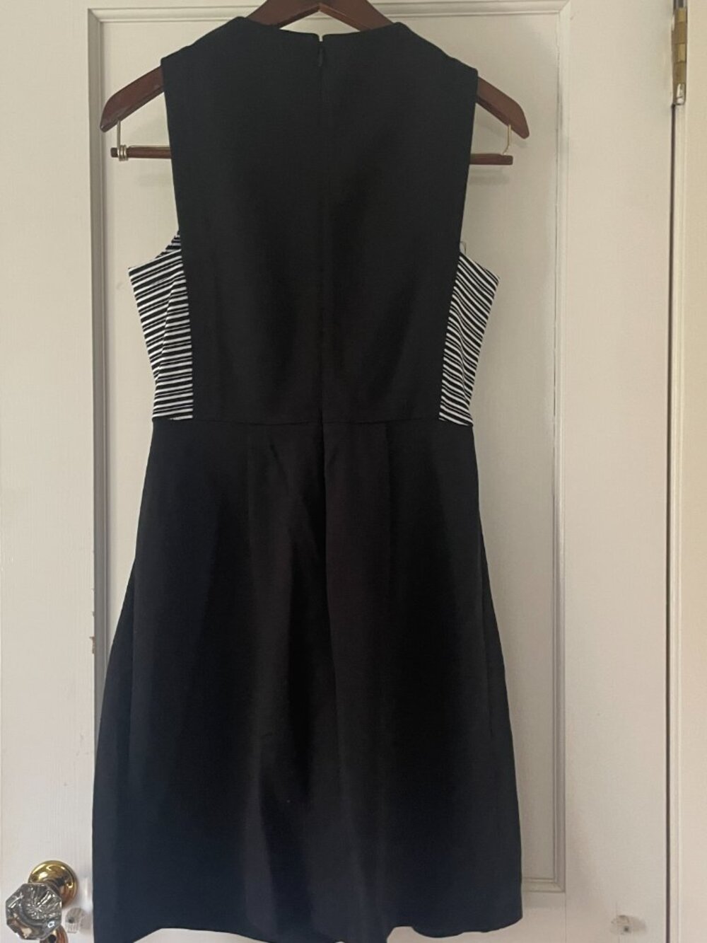 Madewell Abroad DRESS IN STRIPE-INSET TRUE BLACK Size 2 NWT - Picture 7 of 8